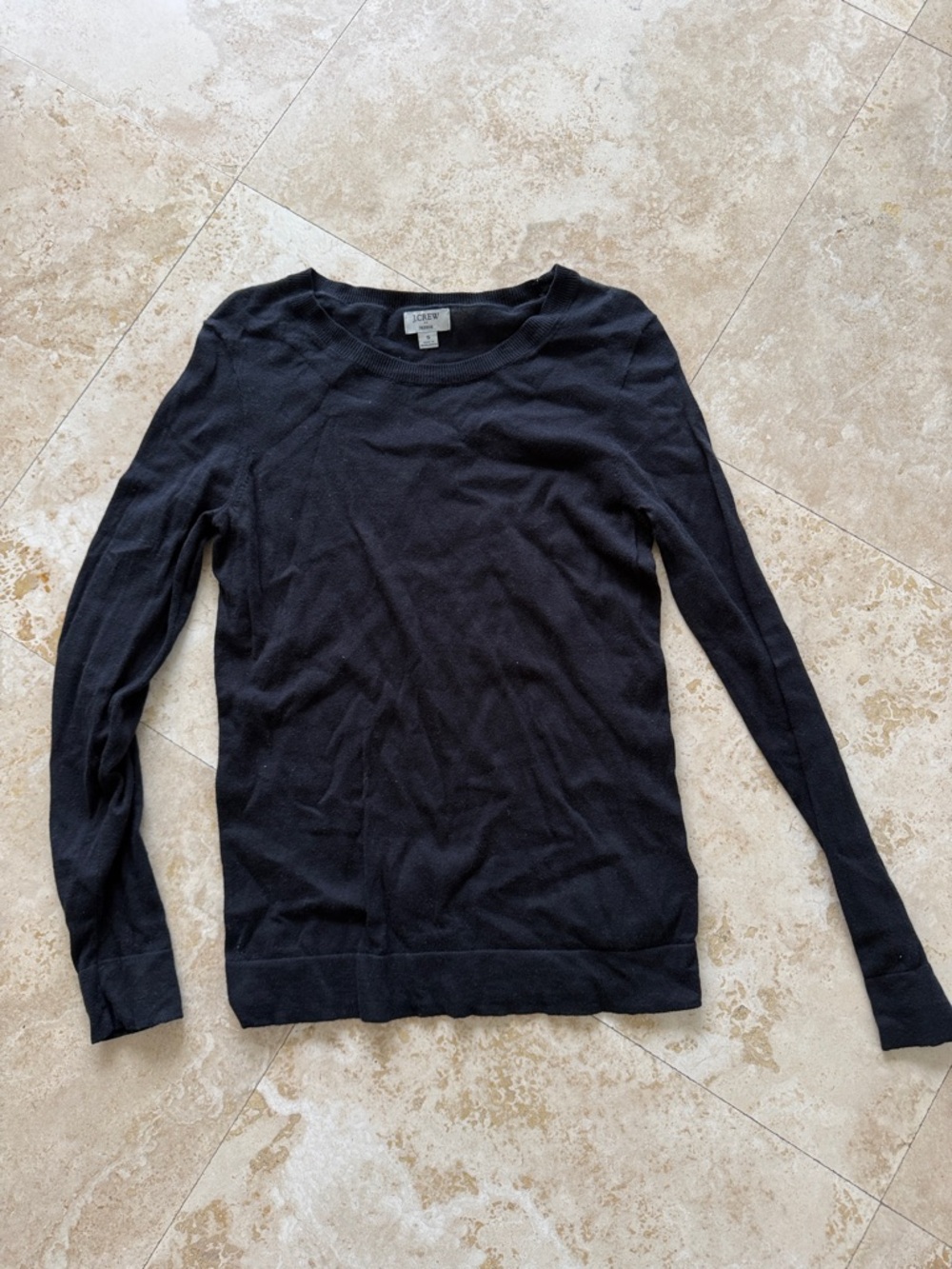 J. Crew Black Lightweight Long-Sleeve Knit Sweater